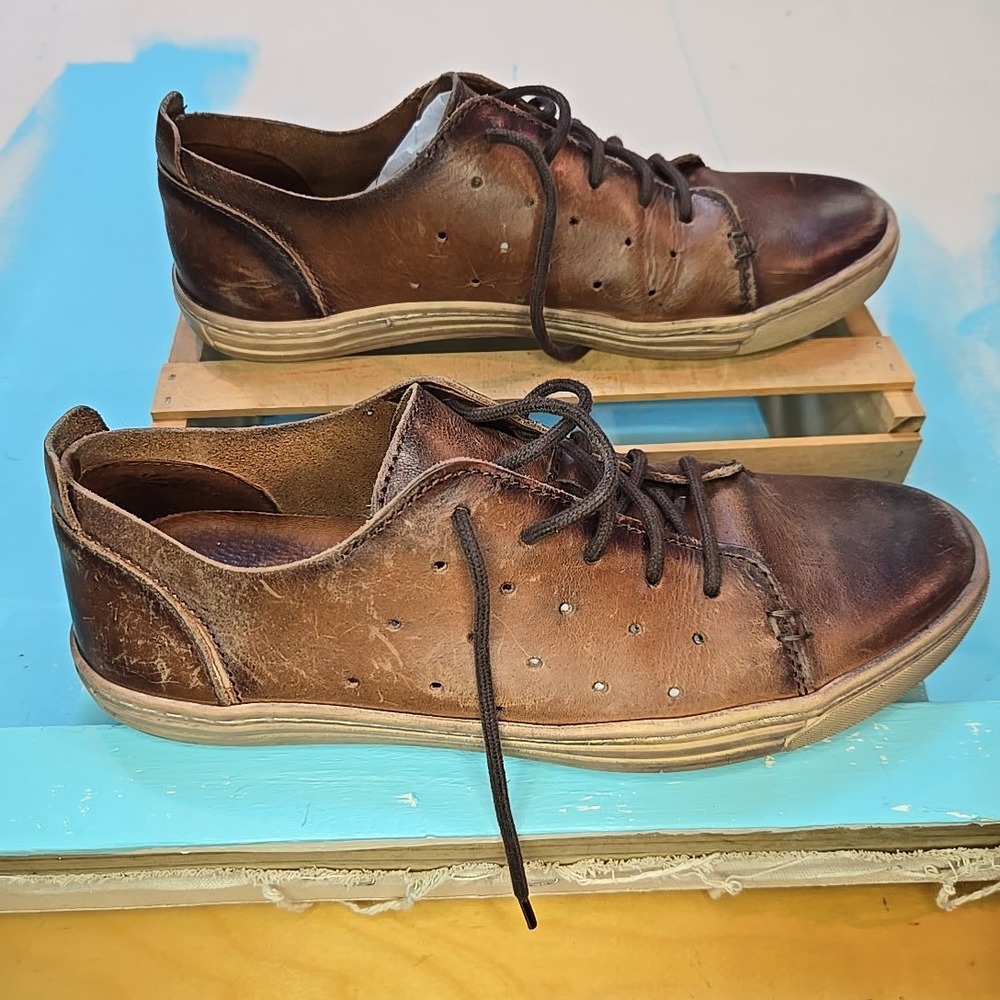 Rogue Mens‎ Sz 8 Brown Sneakers Leather Casual Lace Up Shoes Breathable Portugal